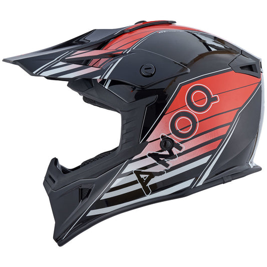 AMOQ meteor V2 helm axis zwart/rood glanzend