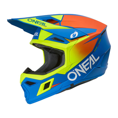 O'NEAL 3srs kinder helm solid blauw/neon geel