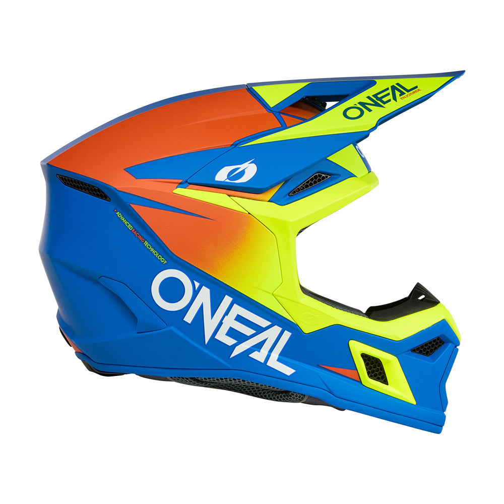 O'NEAL 3srs kinder helm solid blauw/neon geel