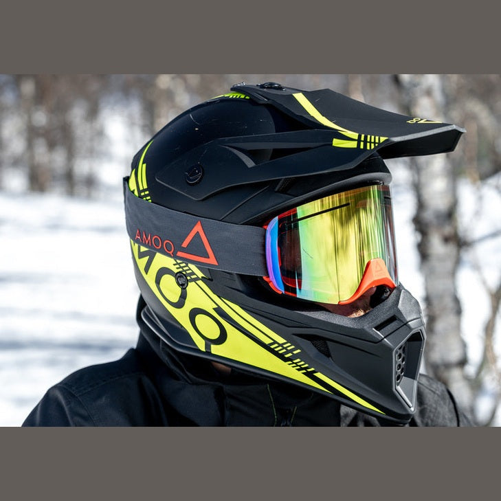 AMOQ meteor V2 helm zwart/geel