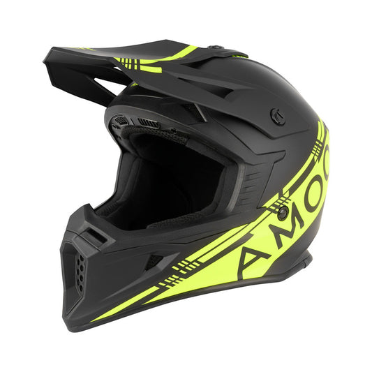 AMOQ meteor V2 helm zwart/geel