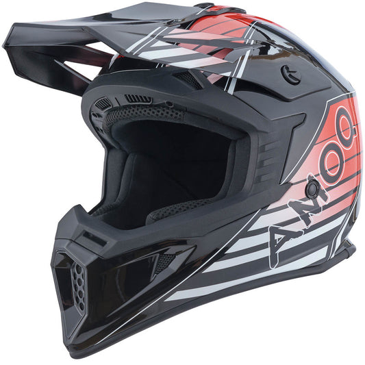 AMOQ meteor V2 helm axis zwart/rood glanzend
