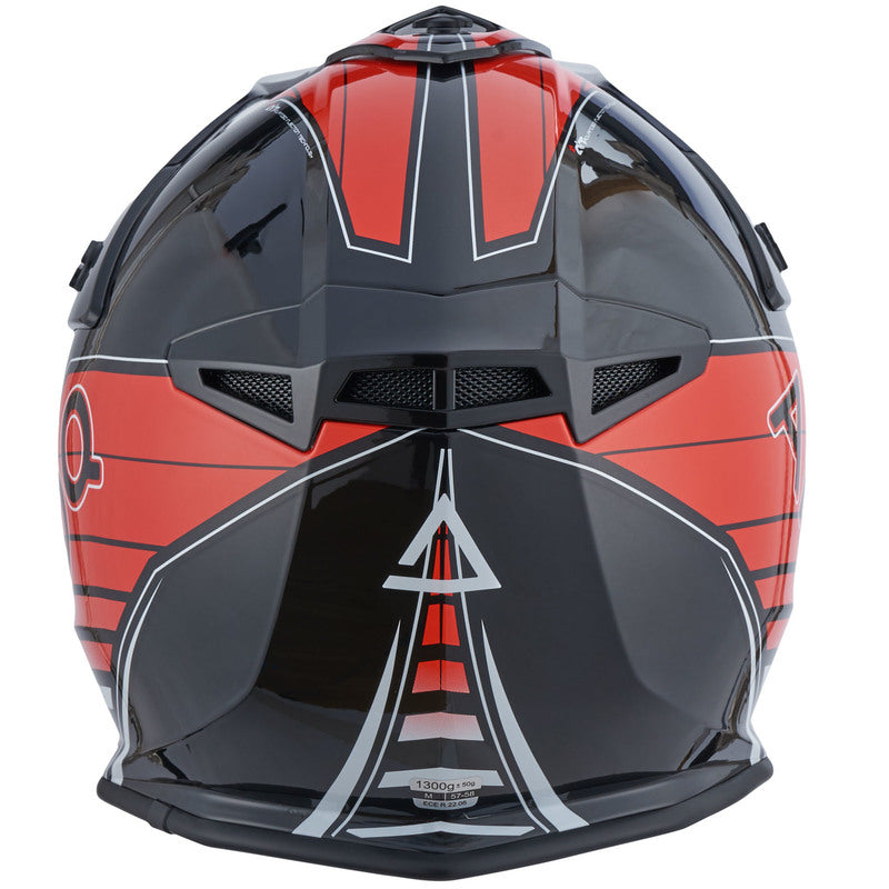 AMOQ meteor V2 helm axis zwart/rood glanzend
