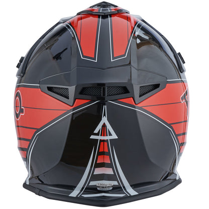 AMOQ meteor V2 helm axis zwart/rood glanzend