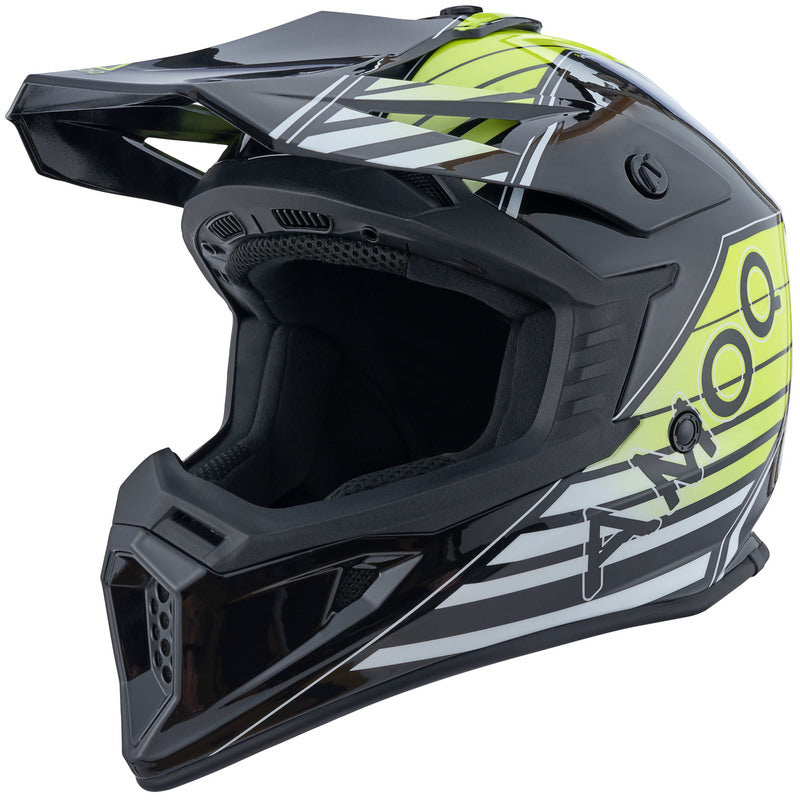 AMOQ meteor V2 helm axis zwart/geel glanzend