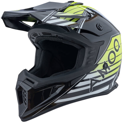 AMOQ meteor V2 helm axis zwart/geel glanzend